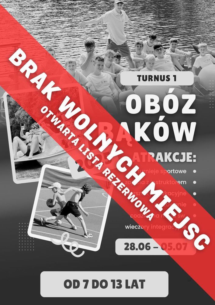 Plakat: Obóz Bąków 2025, turnus 1