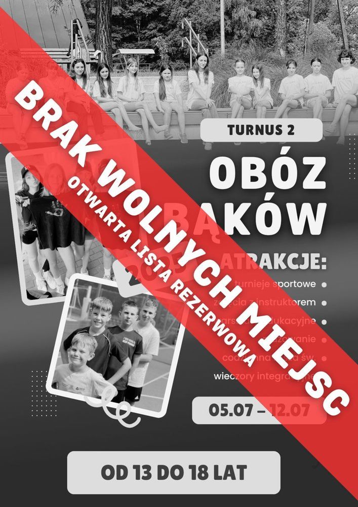 Plakat: Obóz Bąków 2025, turnus 2