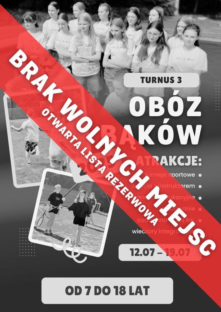 Plakat: Obóz Bąków 2025, turnus 3